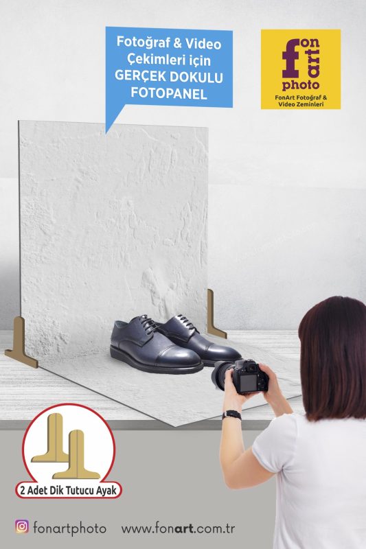 2218  /   Gerçek Dokulu / Fotoğraf Çekim Paneli 2 adet + Dik Tutucu Ayak 2 adet ( Dokulu zemin ürünlerimiz ile kombinasyon yapılabilir )
