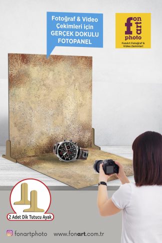 2227  /  Gerçek Dokulu / Fotoğraf Çekim Paneli 2 adet + Dik Tutucu Ayak 2 adet ( Dokulu zemin ürünlerimiz ile kombinasyon yapılabilir )