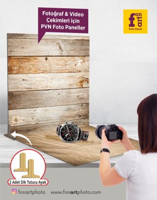 PNL0020  2 adet Fotoğraf Çekim Paneli + 2 adet Dik Tutucu Ayak
