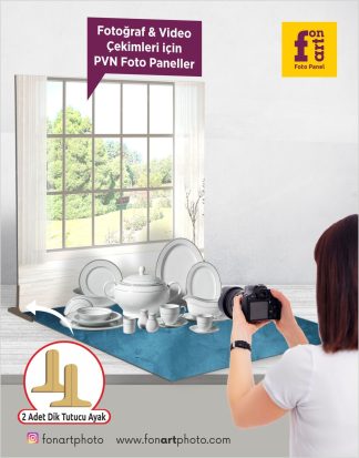 PNL-0037  2 adet Fotoğraf Çekim Paneli + 2 adet Dik Tutucu Ayak
