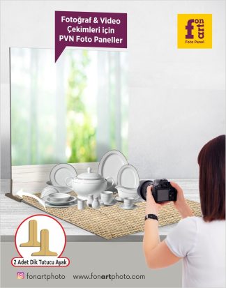 PNL-0039  2 adet Fotoğraf Çekim Paneli + 2 adet Dik Tutucu Ayak