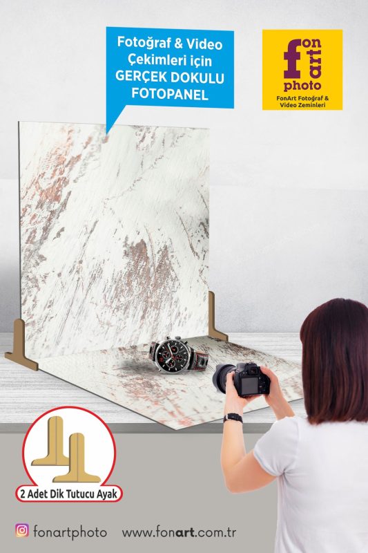 2202 / Gerçek Dokulu / 2 adet Fotoğraf Çekim Paneli + 2 adet Dik Tutucu Ayak ( Dokulu zemin ürünlerimiz ile kombinasyon yapılabilir )